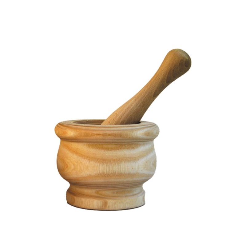 Petit mortier en frêne avec son pilon - 10cm de diamètre - Ah! Table