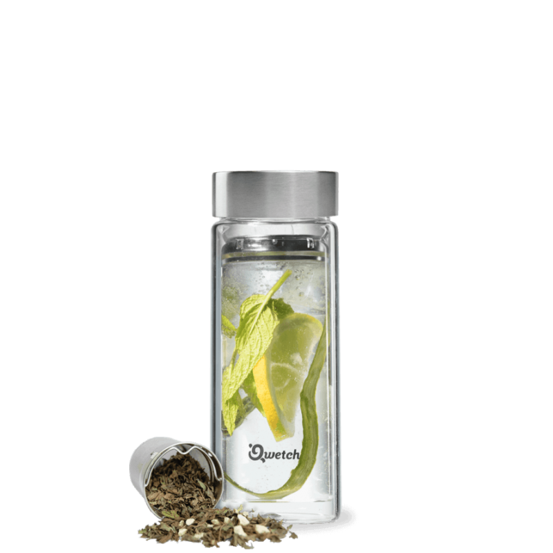 Teiera in vetro isolante a doppia parete, Originals Inox - 320ml - Qwetch