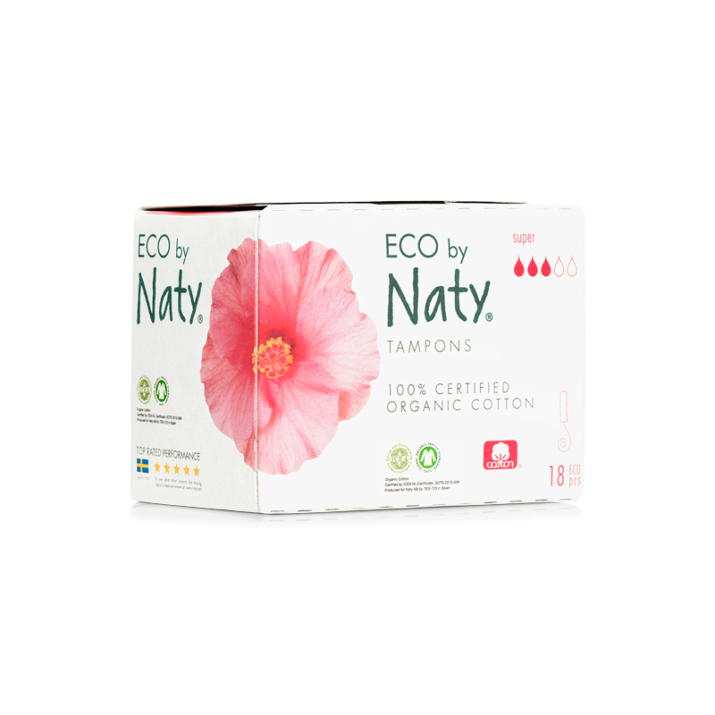 Tampons hygiéniques Super (sans applicateur) - 18pces- Naty