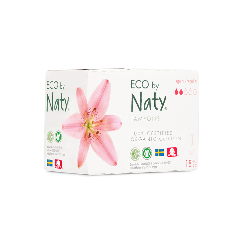 Hygienische Tampons Regular (ohne Applikator) - 18St. - Naty