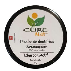 Dentifrice naturel en poudre - Blanchissant (au charbon actif) - 70g - Curenat