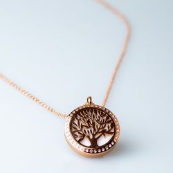 Collana profumata "Silvaé", colore oro rosa, con catena 70cm - Innozbiz