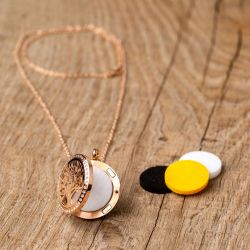 Collier à parfumer Silvaé, Couleur Or rose, avec chaine de 70cm - Innozbiz