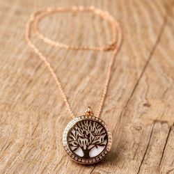 Collier à parfumer Silvaé, Couleur Or rose, avec chaine de 70cm - Innozbiz