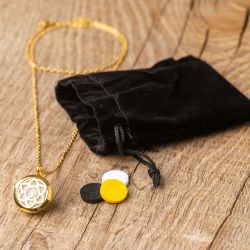 Duftkette Calicéa aus rostfreiem Stahl, goldene Farbe, mit Kette von 70cm - Innozbiz