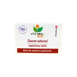 Sapone naturale svizzero artigianale, Legno di sandalo e patchouli - 95g - Curenat