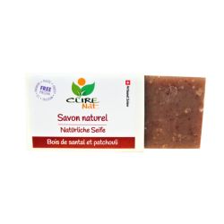 Sapone naturale svizzero artigianale, Legno di sandalo e patchouli - 95g - Curenat