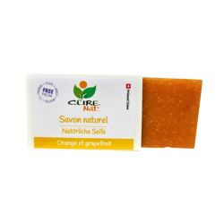 Savon artisanal naturel Suisse,  Orange et Grapefruit - 95g - Curenat