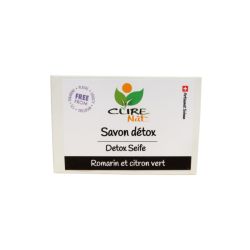 Savon artisanal et 100% naturel Suisse,  Détox au charbon actif - 95g - Curenat