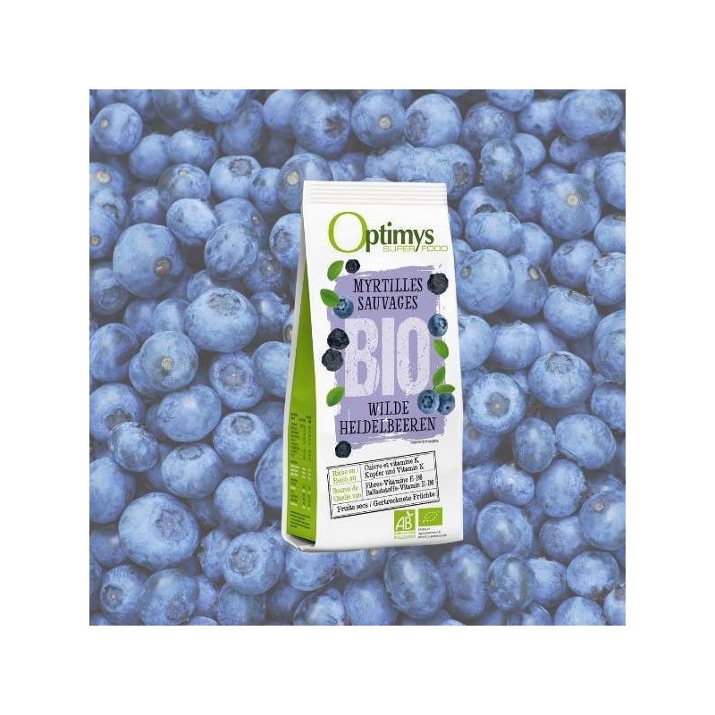 Mirtilli selvatici biologici, il meraviglioso frutto della foresta - 180g - Optimys