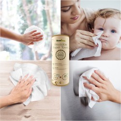 Essui-tout réutilisable, lavable en bambou - 1 rouleau ( 65 rouleaux) - Bambaw