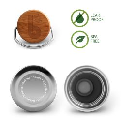 Bouteille en inox avec bouchon en bambou - MOD - Bambaw
