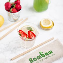 Set di paglia di bambù riutilizzabile, MOD + coperchio + spazzola - Bambaw