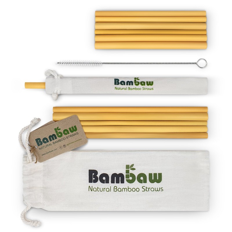 Set de pailles en bambou réutilisable, MOD + housse + brosse - Bambaw