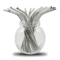 Edelstahlstroh versilbert - lose, 1 Stck - Bambaw