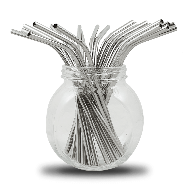 Edelstahlstroh versilbert - lose, 1 Stck - Bambaw