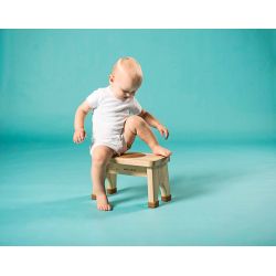 Tabouret en bois, ultra résistant et antidérapant en caoutchouc naturel - 1pce - Hevea