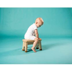 Tabouret en bois, ultra résistant et antidérapant en caoutchouc naturel - 1pce - Hevea