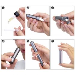 Inalatore di olio essenziale INALIA di alluminio, con stoppino di cotone, grigio - 1pce - InnoBiz