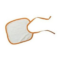 3 Bavoirs en coton BIO avec bordures de couleurs - 32x27cm - Zélio