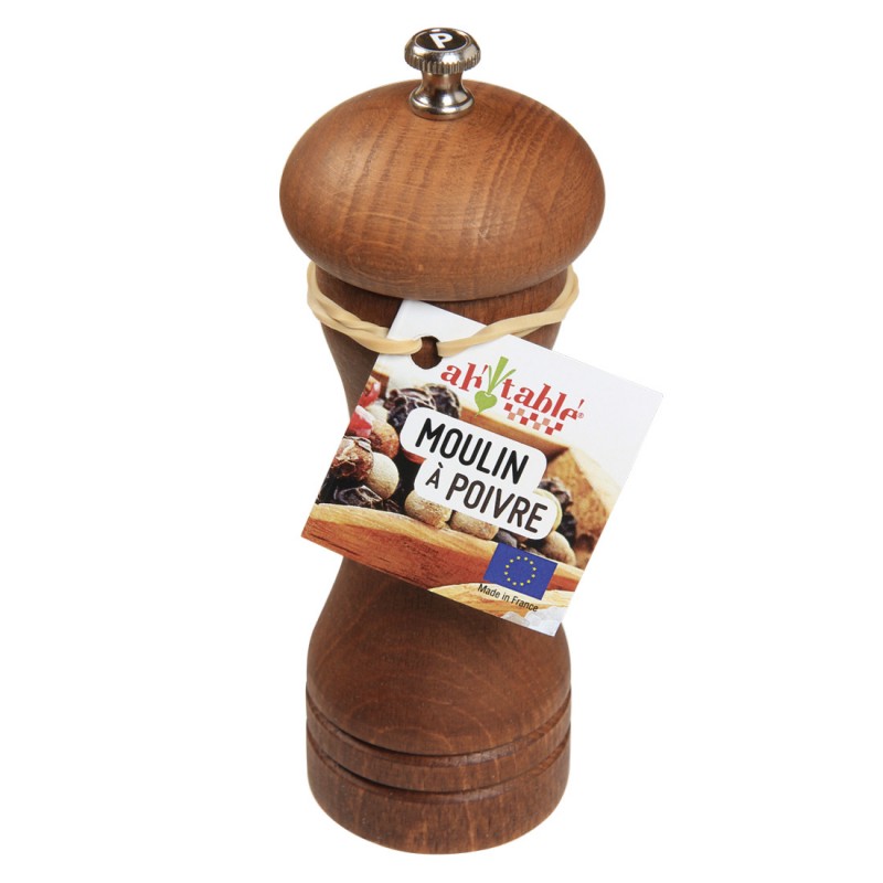 Moulin à poivre en bois de hêtre et un mécanisme en acier - 13cm - Ah Table