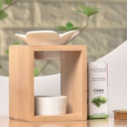 Brûle parfum à bougie en bambou, Naturéa PLUMERIA - ZEN'Arôme