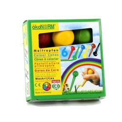 Cônes à colorier en cire écologique - 6 couleurs - ökoNORM