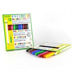 Stylo-feutre avec encre à base d'eau, superlavable - 12 couleurs - ökoNORM
