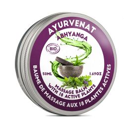 Baume de massage ayurvédique, Abhyanga, aux 18 plantes biologiques  - 50ml - Ayurvenat