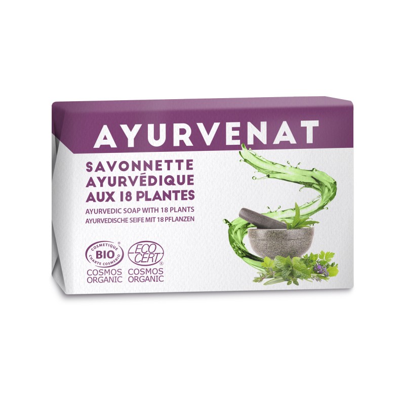 Savon ayurvédique aux 18 plantes biologique  - 100g - Ayurvenat
