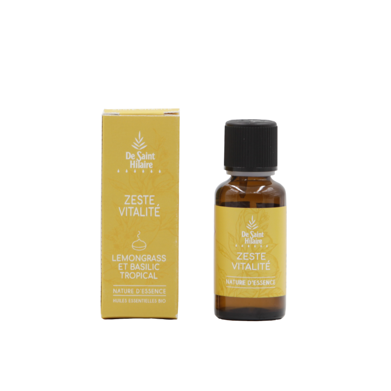 Complexe d'huiles essentielles BIO pour diffusion, Zeste vitalité - 30ml - De Saint-Hilaire