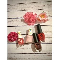 Smalto per unghie per bambini a base d'acqua e vegan, pelabile - Rock Star, arancione con glitter - 9ml - SuncoatGirl