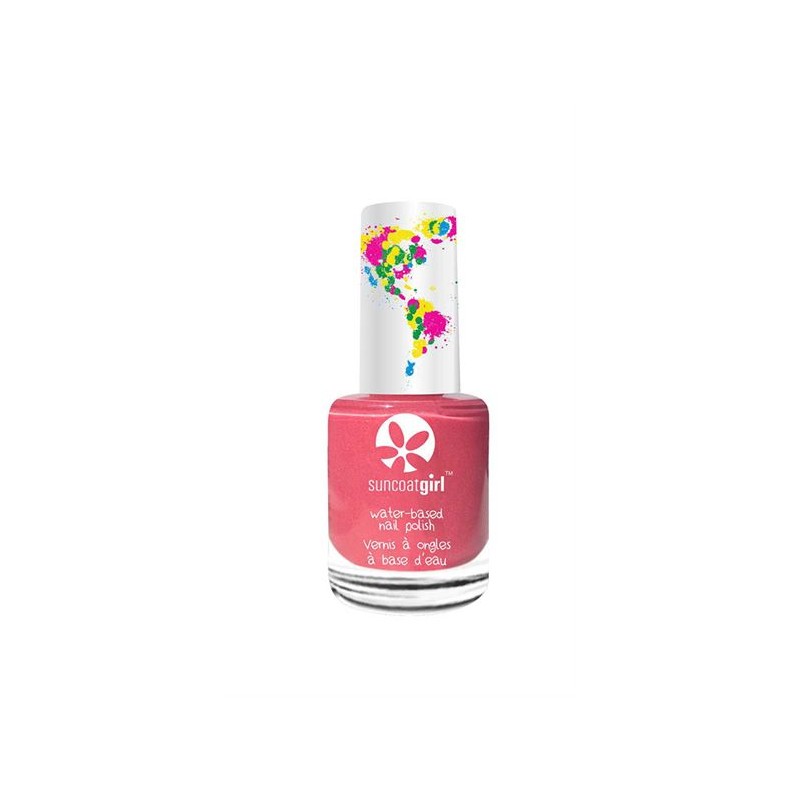 Smalto per unghie per bambini a base d'acqua, senza solventi, pelabile - Cherry Blossom, tangerino - 9ml - SuncoatGirl