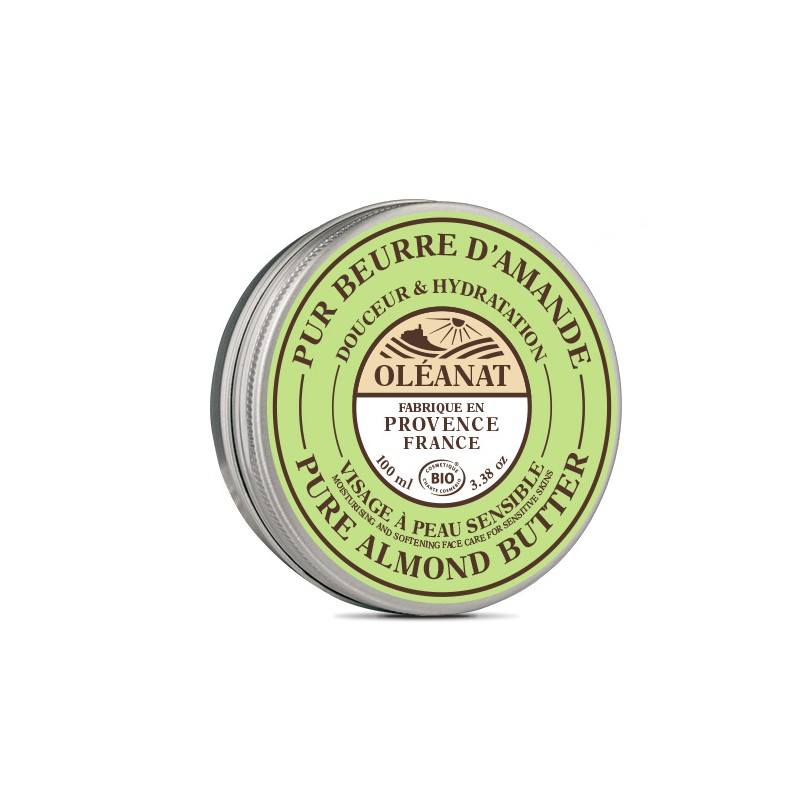Beurre d'amande douce BIO, pour visage et corps - 100ml - Oléanat