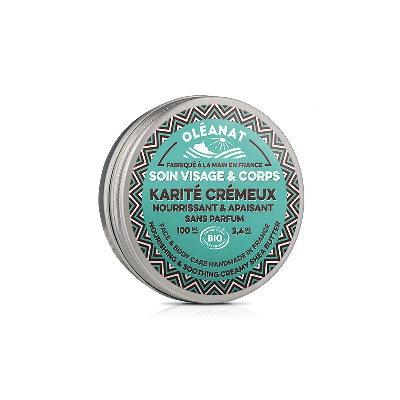 Beurre de karité crémeux BIO - Nourrissant, apaisant et sans parfum - 100 ml - Oléanat