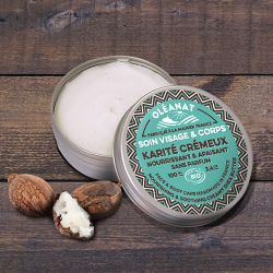 Burro di Karité Cremoso Biologico - Nutriente, lenitivo, e senza profumo - 100 ml - Oléanat