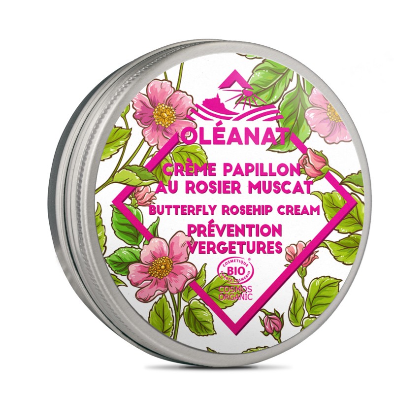 Schmetterlingscreme, mit Bio-Muskatrose, Narben & Dehnungsstreifen - 50ml - Oléanat