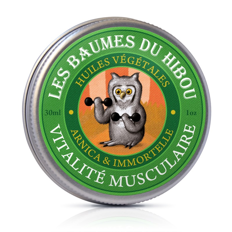 Bio-Massagebalsam, Muskel-Vitalität - 30ml - Les baumes du Hibou