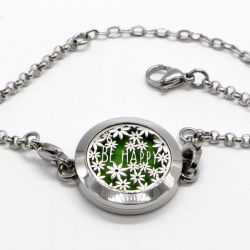 Bracelet d'Aromathérapie en inox, HAPPY - ZEN'Arôme