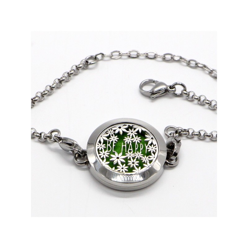 Aromatherapie-Armband aus Edelstahl, HAPPY - ZEN'Arôme