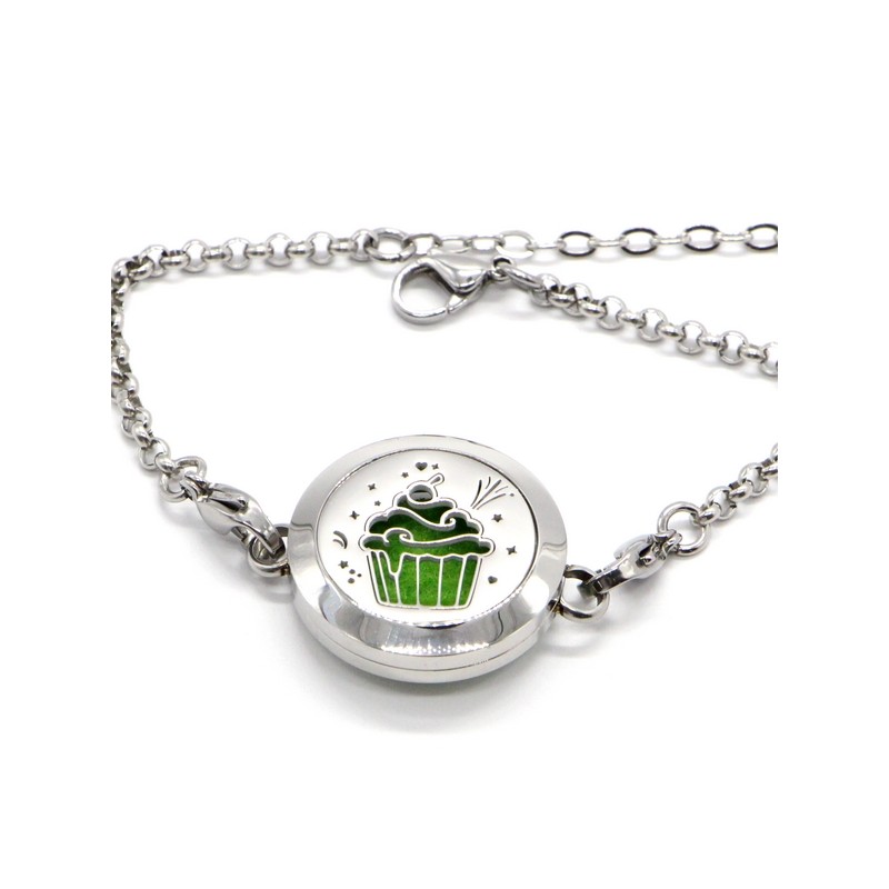 Aromatherapie-Armband aus Edelstahl, CUP CAKE - ZEN'Arôme