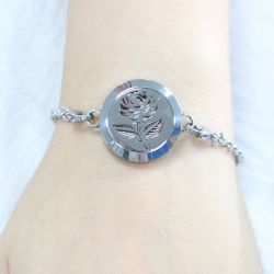 Aromatherapie-Armband aus Edelstahl, SOLI ROSE - ZEN'Arôme