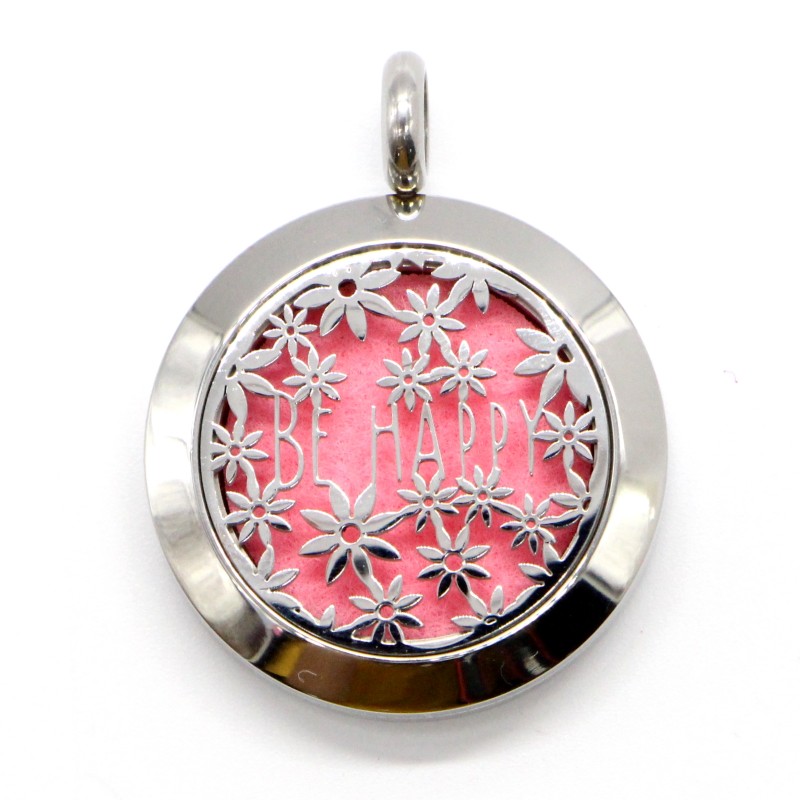 Collier d'Aromathérapie en inox, BE HAPPY - ZEN'Arôme