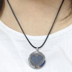 Collier d'Aromathérapie en inox, COEUR PIXEL - ZEN'Arôme