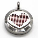 Collier d'Aromathérapie en inox, COEUR PIXEL - ZEN'Arôme