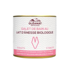 Galet de bain effervescent au lait d'ânesse BIO - 5x 25g - Oléanat