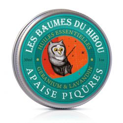 Balsamo per massaggi organici, lenisce le punture - 30ml - Les balmes du Hibou