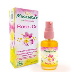 Rose d’Or, Huile Vierge de Rose Musquée Bio + Immortelle Bio - 30ml - Mosqueta's