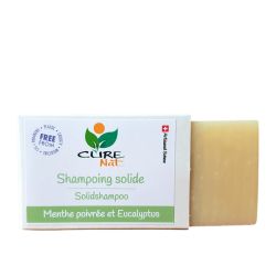 Shampoo solido artigianale, Menta piperita ed eucalipto - 95g - Curenat