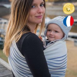 Imbragatura per bambini in cotone organico senza nodo - My SLING graffiato, Malo - NéoBulle